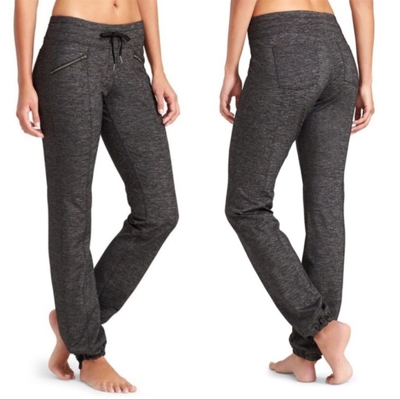 Athleta Quest metro slouch drawstring pull on pants S zip pockets charcoal gray - Picture 2 of 13